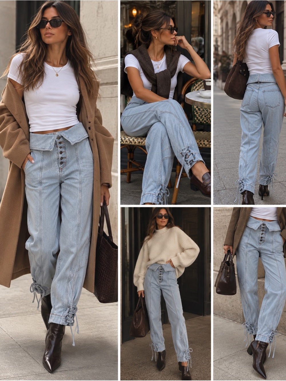 Ulla Johnson Kingston Jeans — Size 0, Light Wash, Corset Lace-Up Cuff